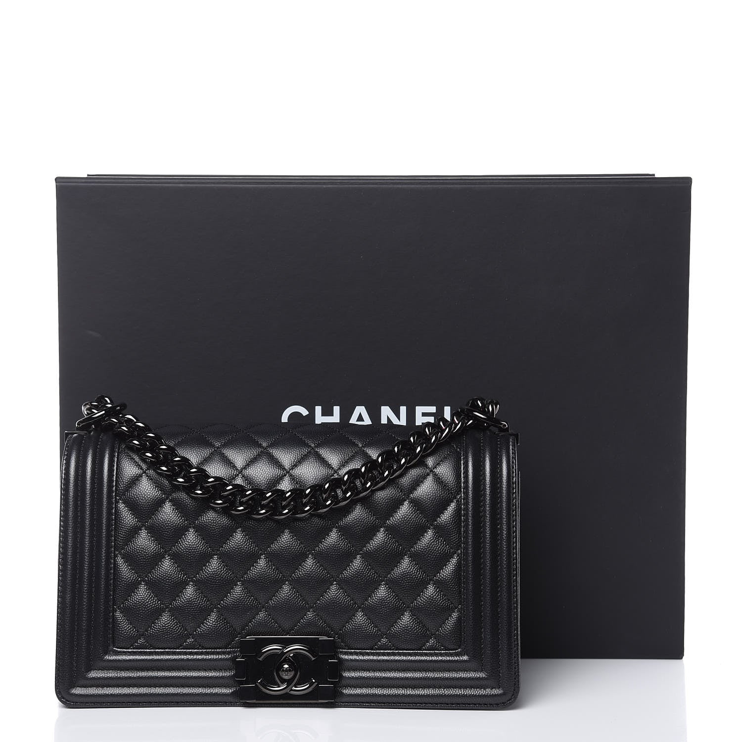 Chanel Caviar Quilted Medium Boy Flap So Black 12 of 12