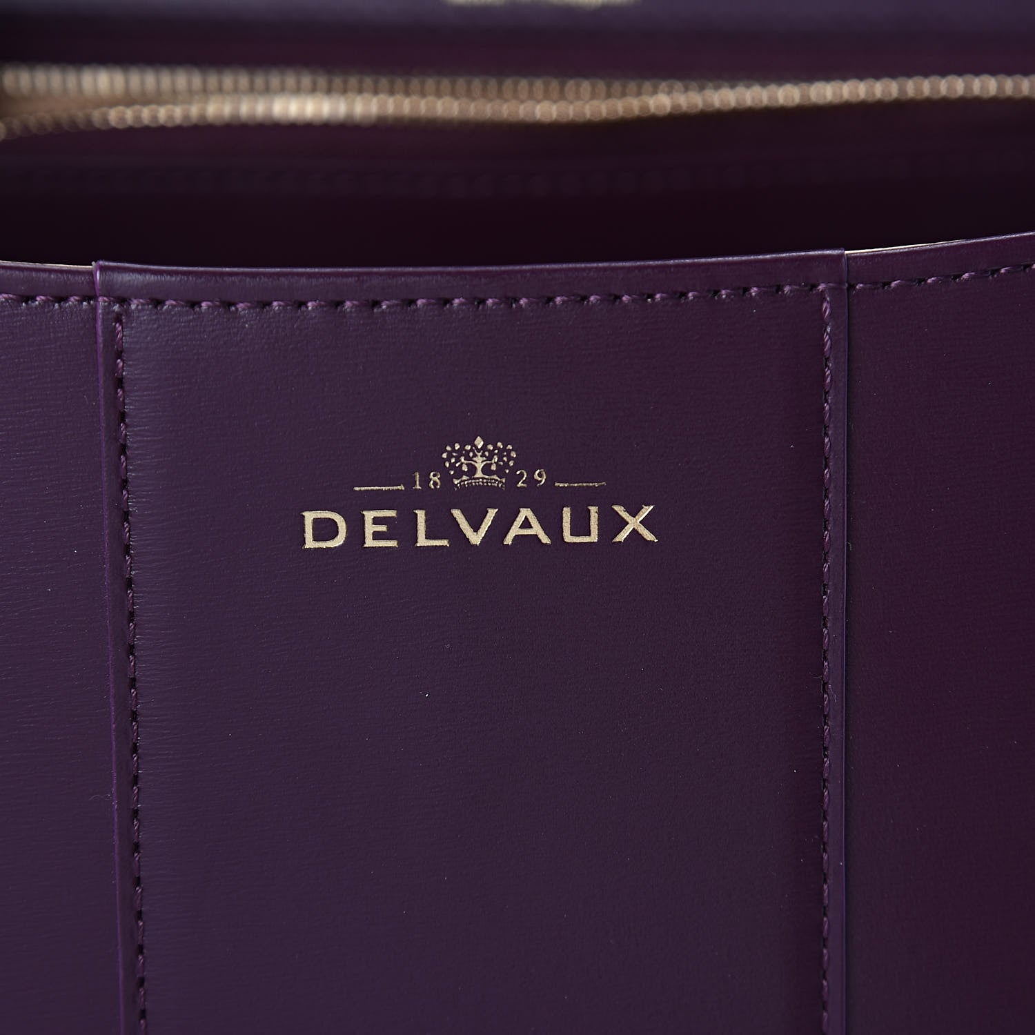 Delvaux Box Calfskin Vernis GM Brillant Biface Satchel Prune 7 of 9