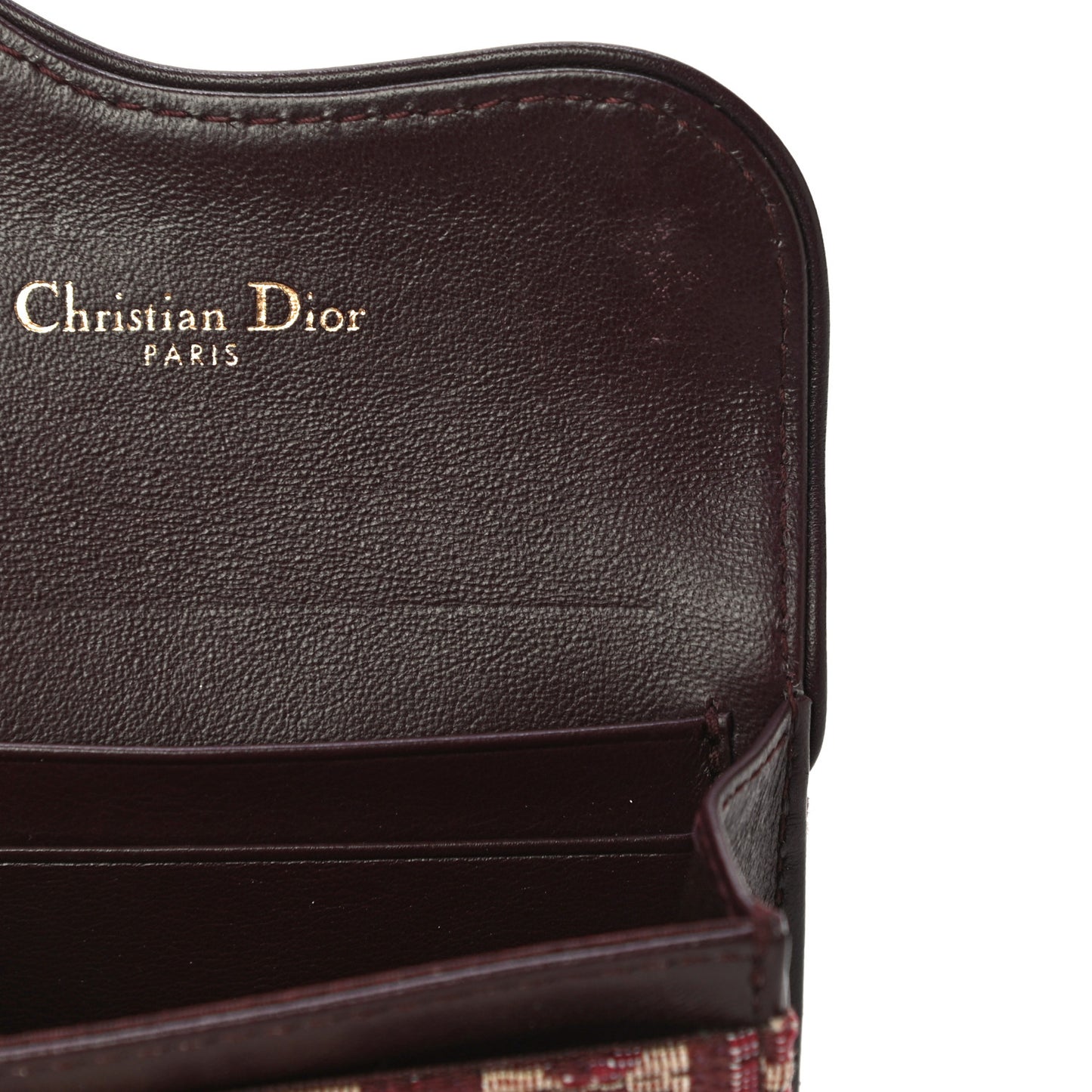 Oblique Saddle Card Holder Bordeaux
