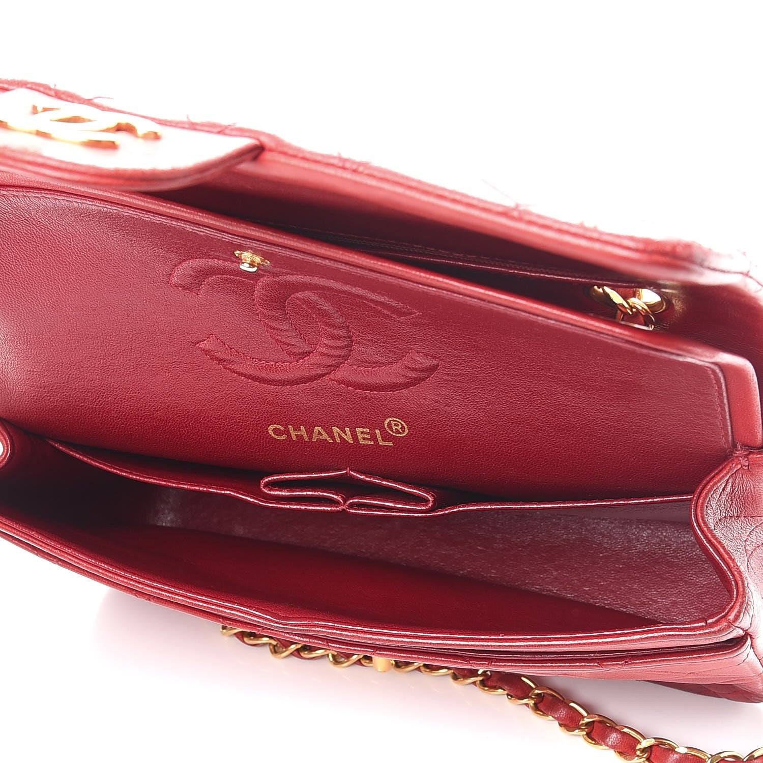 Chanel Lambskin Quilted Small Double Flap Red 6 of 17