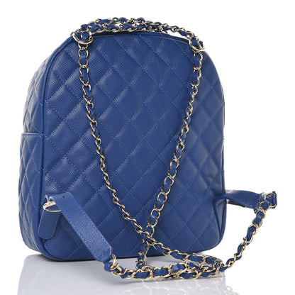 Chanel Caviar Quilted Large CC Day Backpack Blue 4 of 9