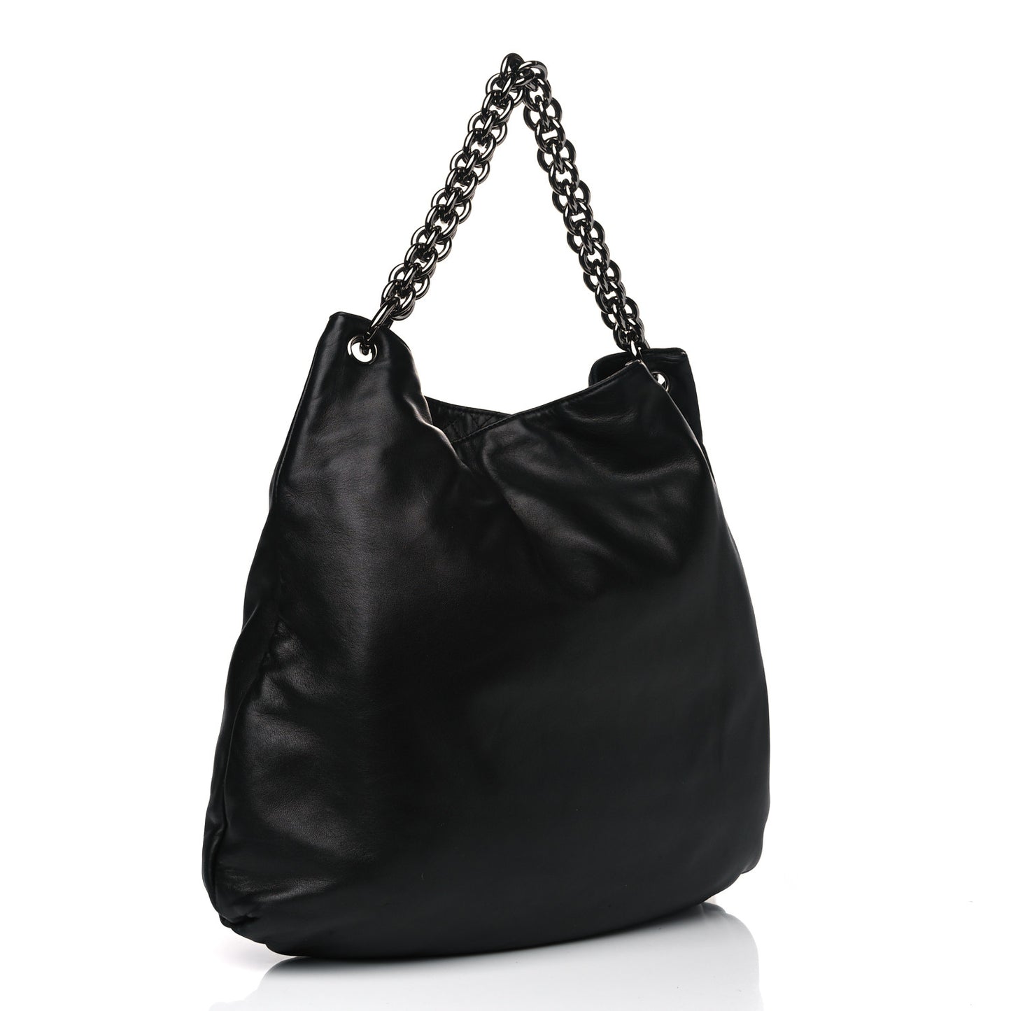 Lambskin Large Soft and Chain Hobo Black