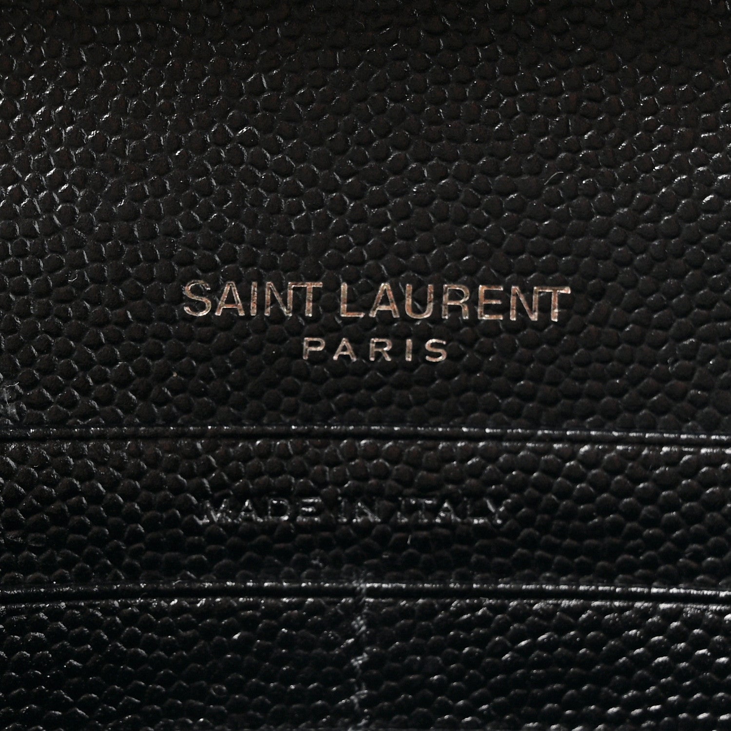 Saint Laurent Grain De Poudre Matelasse Chevron Monogram Monochrome Chain Wallet Black 6 of 15