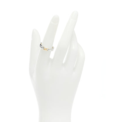 David Yurman Sterling Silver 18K Yellow Gold Petite X Crossover Ring 53 6.5 2 of 4