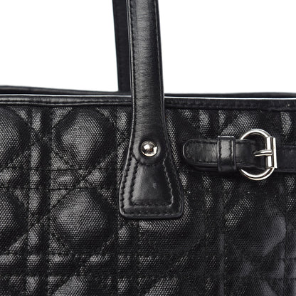 Christian Dior Coated Canvas Cannage Medium Panarea Tote Black 13 of 14