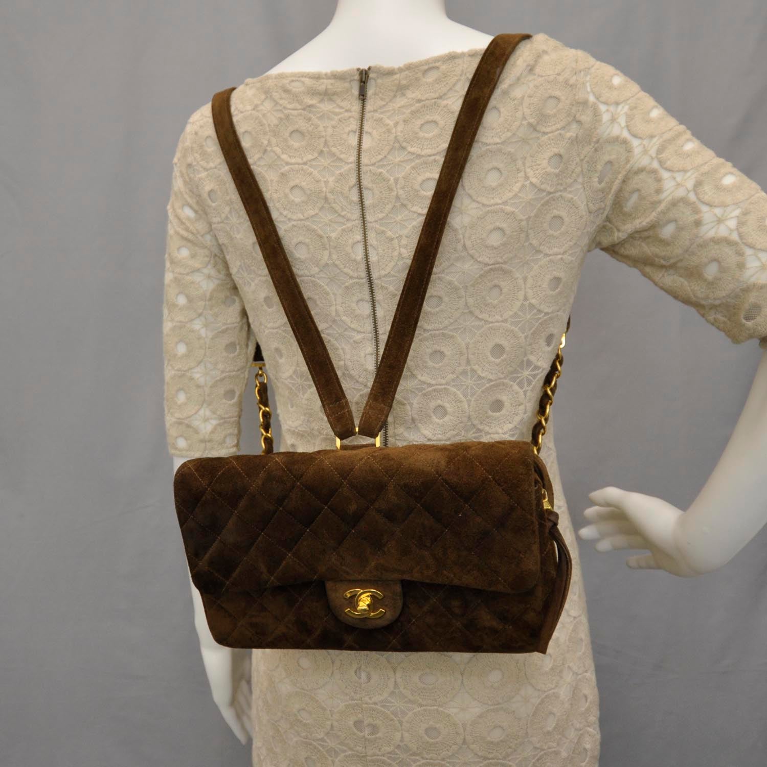 Chanel Suede Backpack Brown 2 of 11
