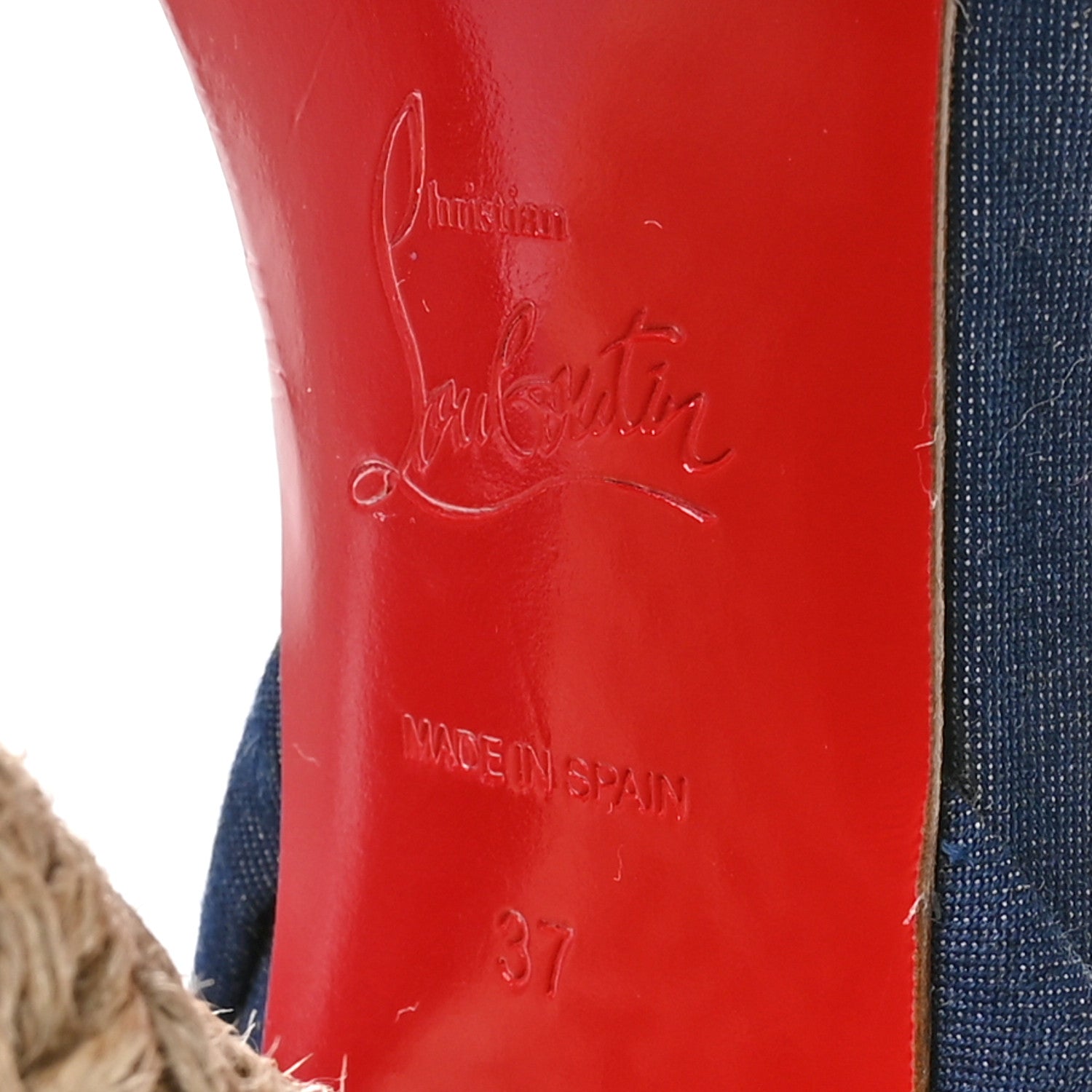 Christian Louboutin Denim Mariza Du Desert 130 Sandals 37 Blue Naturel 7 of 7