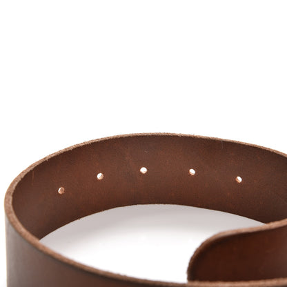 Gucci Calfskin Brass Feline Buckle Belt 80 32 Brown 5 of 6