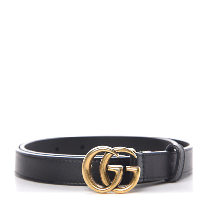 Gucci Calfskin Double G 20mm Belt 70 28 Black 1 of 8