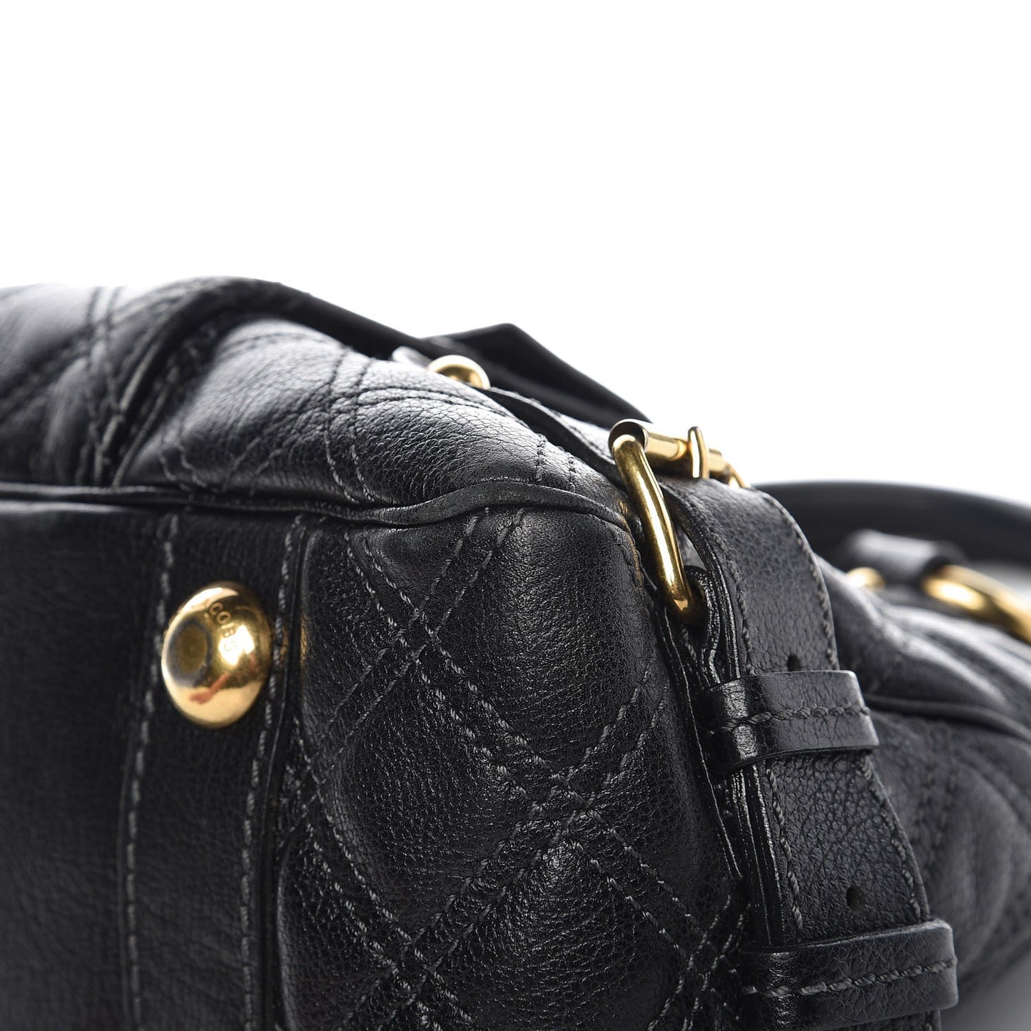 Calfskin Quilted Elise Satchel Black