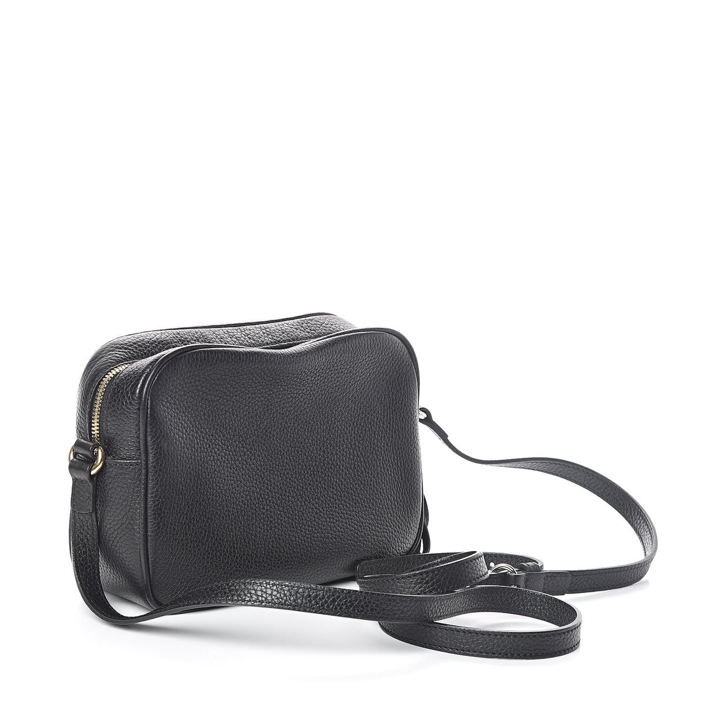 Pebbled Calfskin Small Soho Disco Bag Black