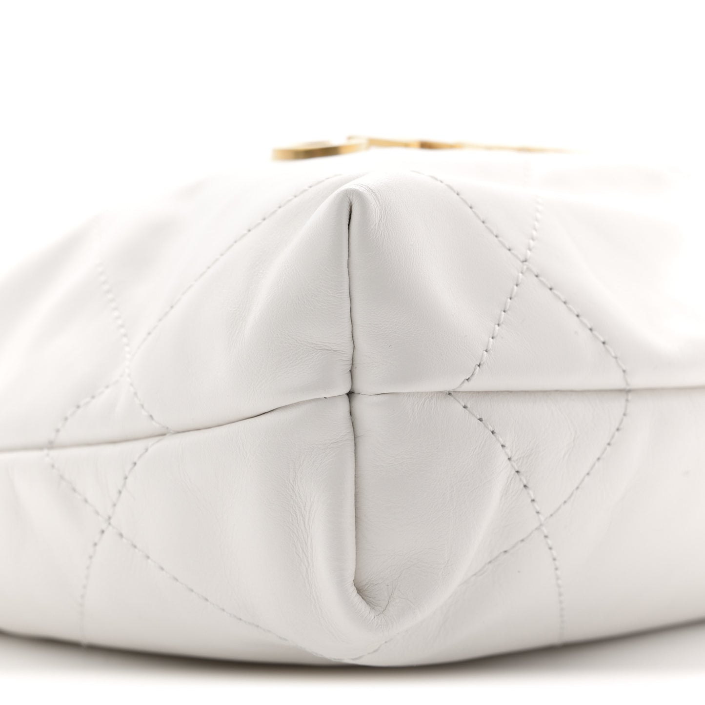 Shiny Calfskin Quilted Mini Chanel 22 White