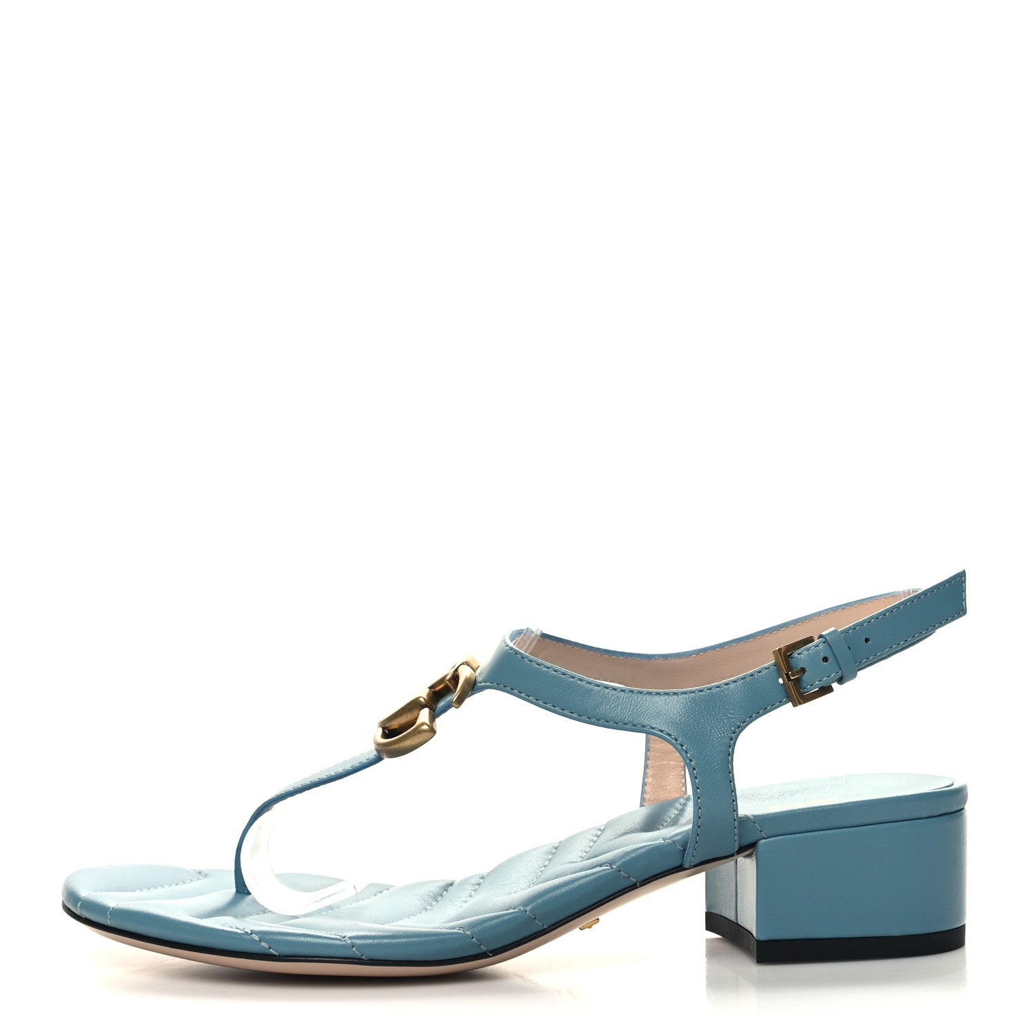 Gucci Nappa Matelasse Double G 35mm Thong Sandals 35.5 Sweet Blue 1 of 7