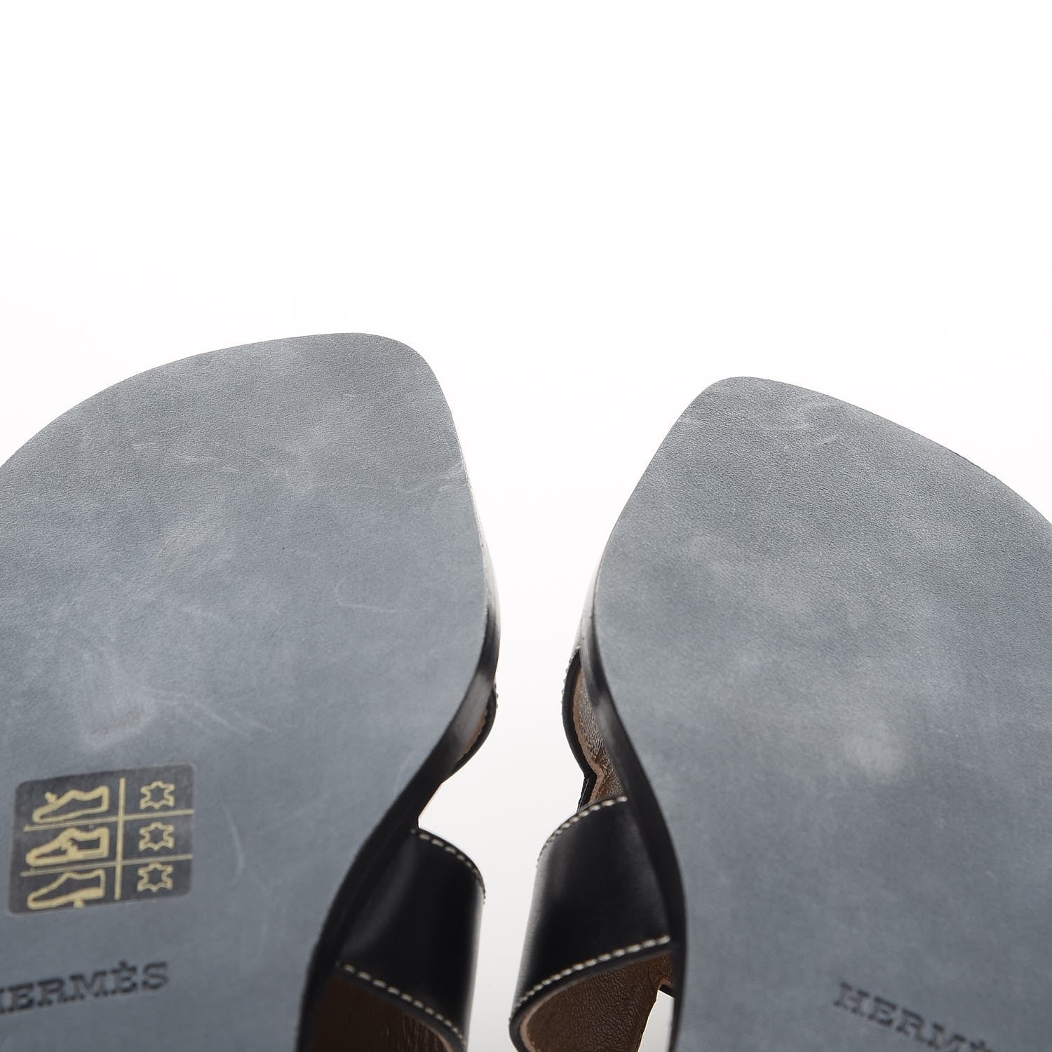 Hermes Box Calfskin Oran Sandals 38 Black 8 of 14