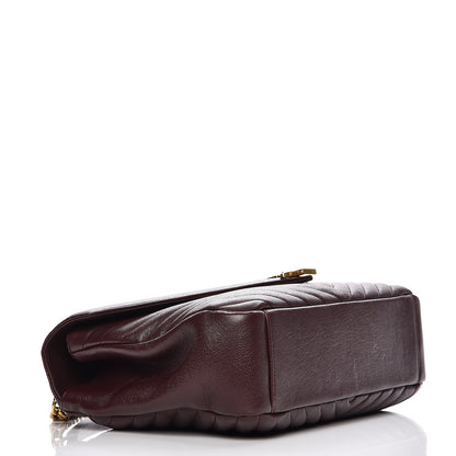 Saint Laurent Sheepskin Matelasse Chevron Monogram Large College Satchel Amaranto 5 of 10