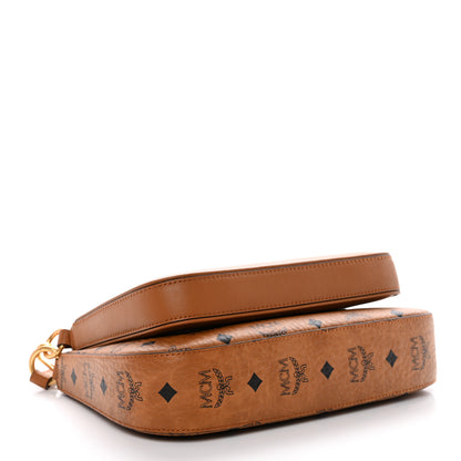 MCM Visetos Aren Hobo Duo Crossbody Bag Cognac 4 of 10