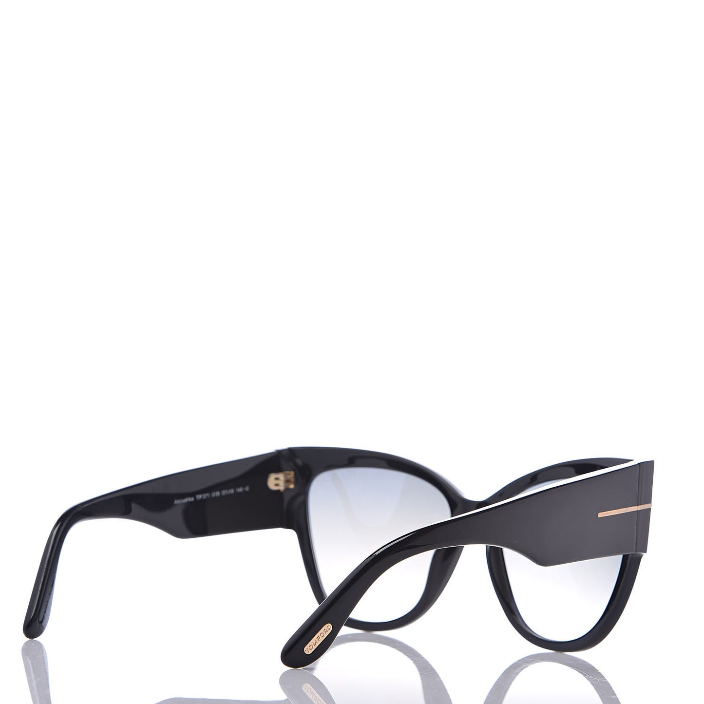 Acetate Anoushka Cat Eye Sunglasses TF371 Black