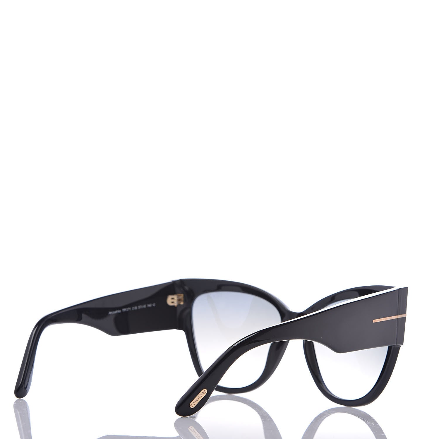 Tom Ford Acetate Anoushka Cat Eye Sunglasses TF371 Black 4 of 7