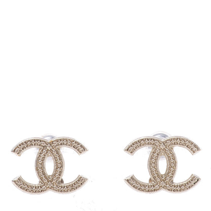 Chanel Metal Engraved CC Earrings Gold 1 of 4