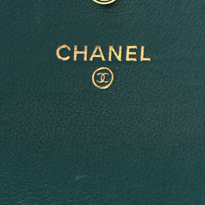 Chanel Lambskin Quilted Chanel 19 Flap Wallet Dark Green 6 of 10