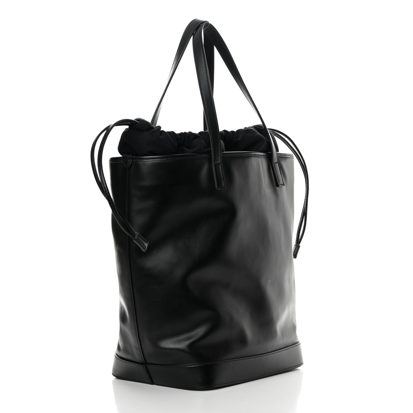 Calfskin Debossed Teddy Shopping Bag Black