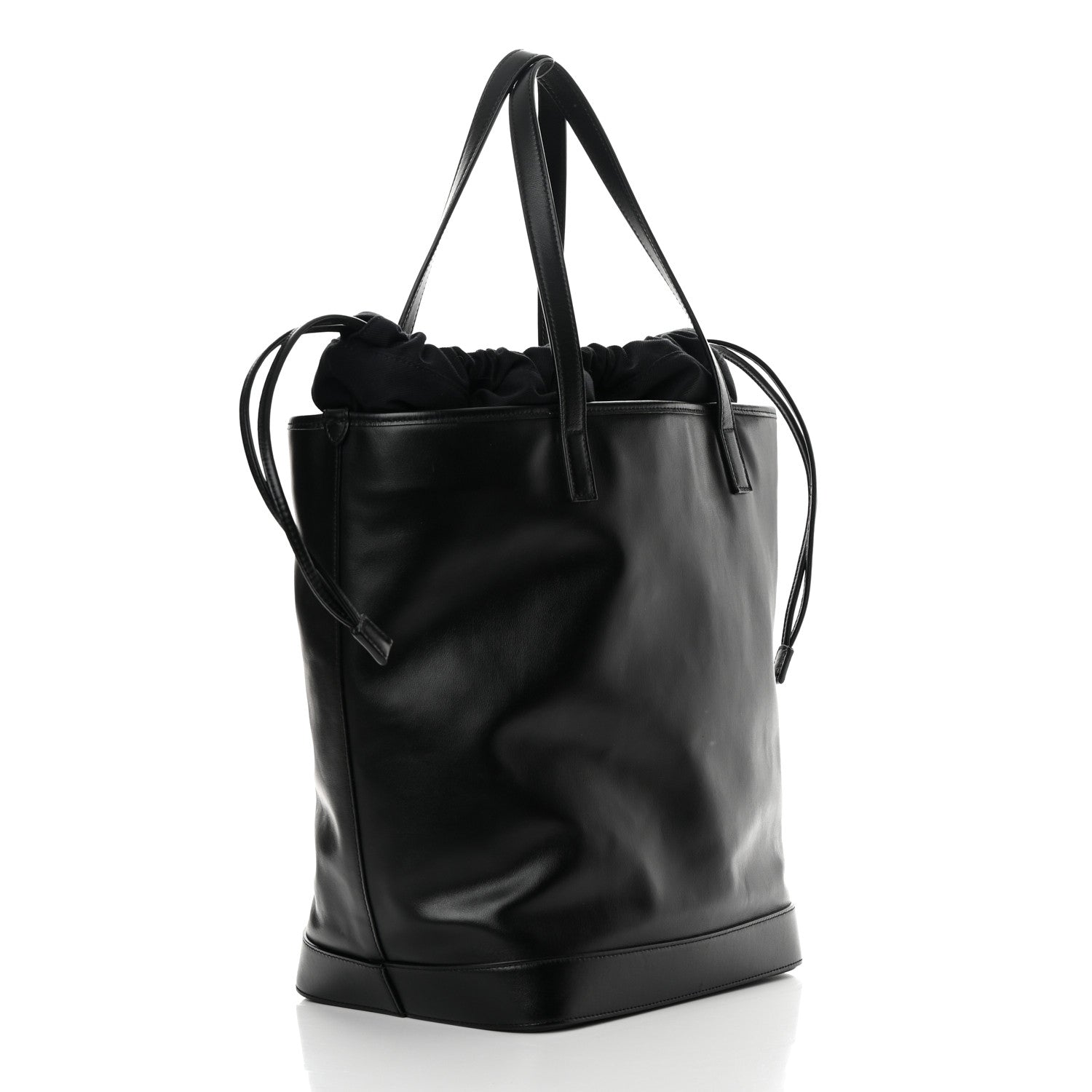 Saint Laurent Calfskin Debossed Teddy Shopping Bag Black 2 of 10