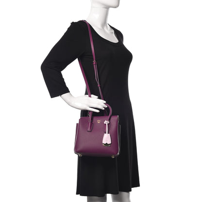 MCM Grained Calfskin Mini Milla Tote Purple 2 of 11