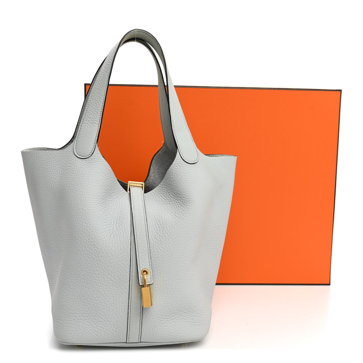 Hermes Taurillon Clemence Picotin Lock 22 MM Bleu Pale 11 of 11