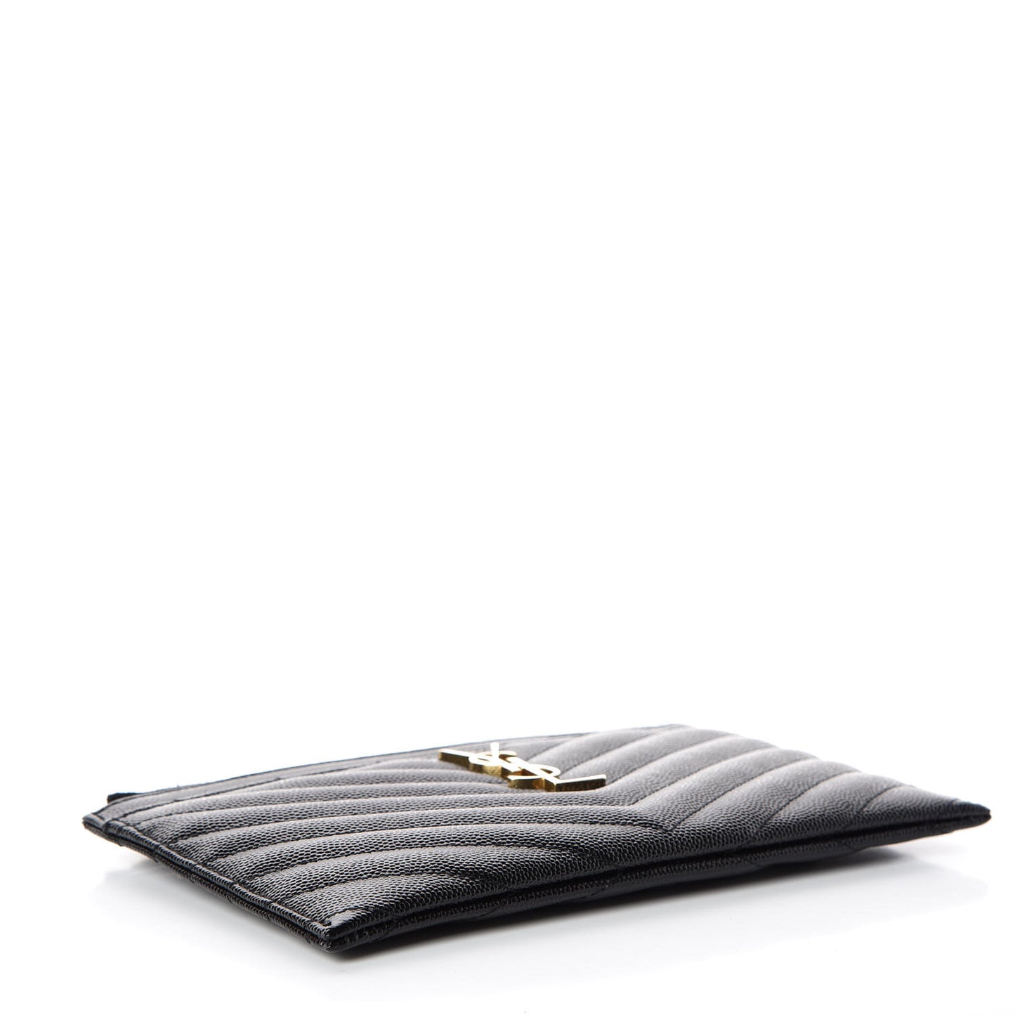 Grain De Poudre Chevron Monogram Bill Pouch Black