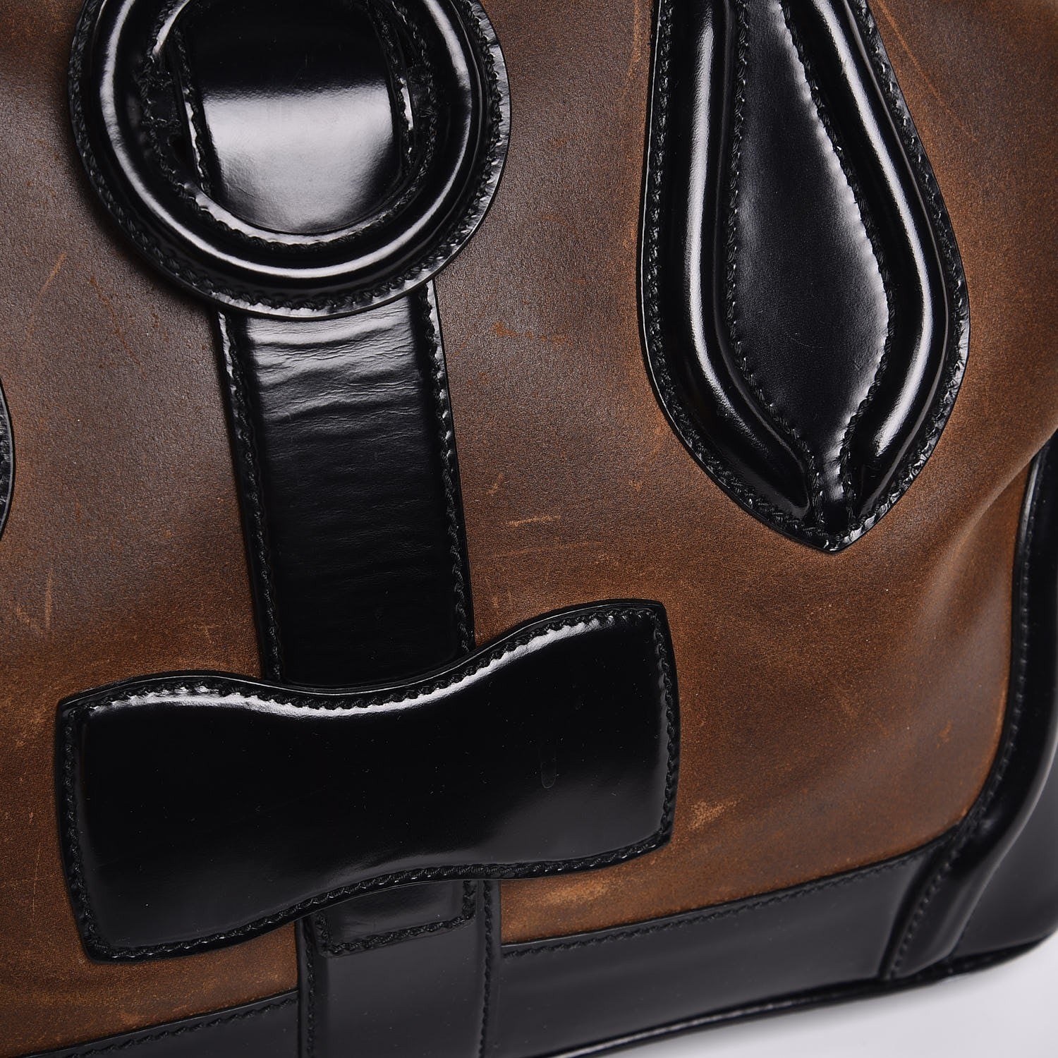 Balenciaga Calfskin Suede Frame Bag Brown Black 8 of 22