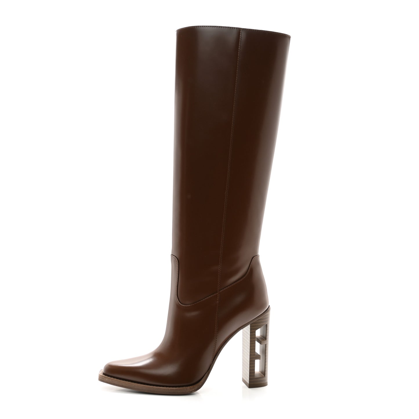 Vitello Abrasivato 110mm Cut Baguette Knee Boots 36 Cuoio