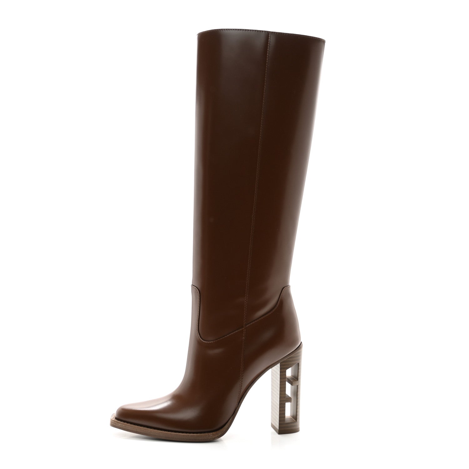 Fendi Vitello Abrasivato 110mm Cut Baguette Knee Boots 36 Cuoio 1 of 10