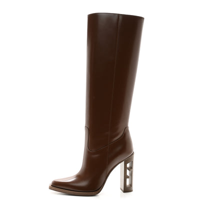 Fendi Vitello Abrasivato 110mm Cut Baguette Knee Boots 36 Cuoio 1 of 10