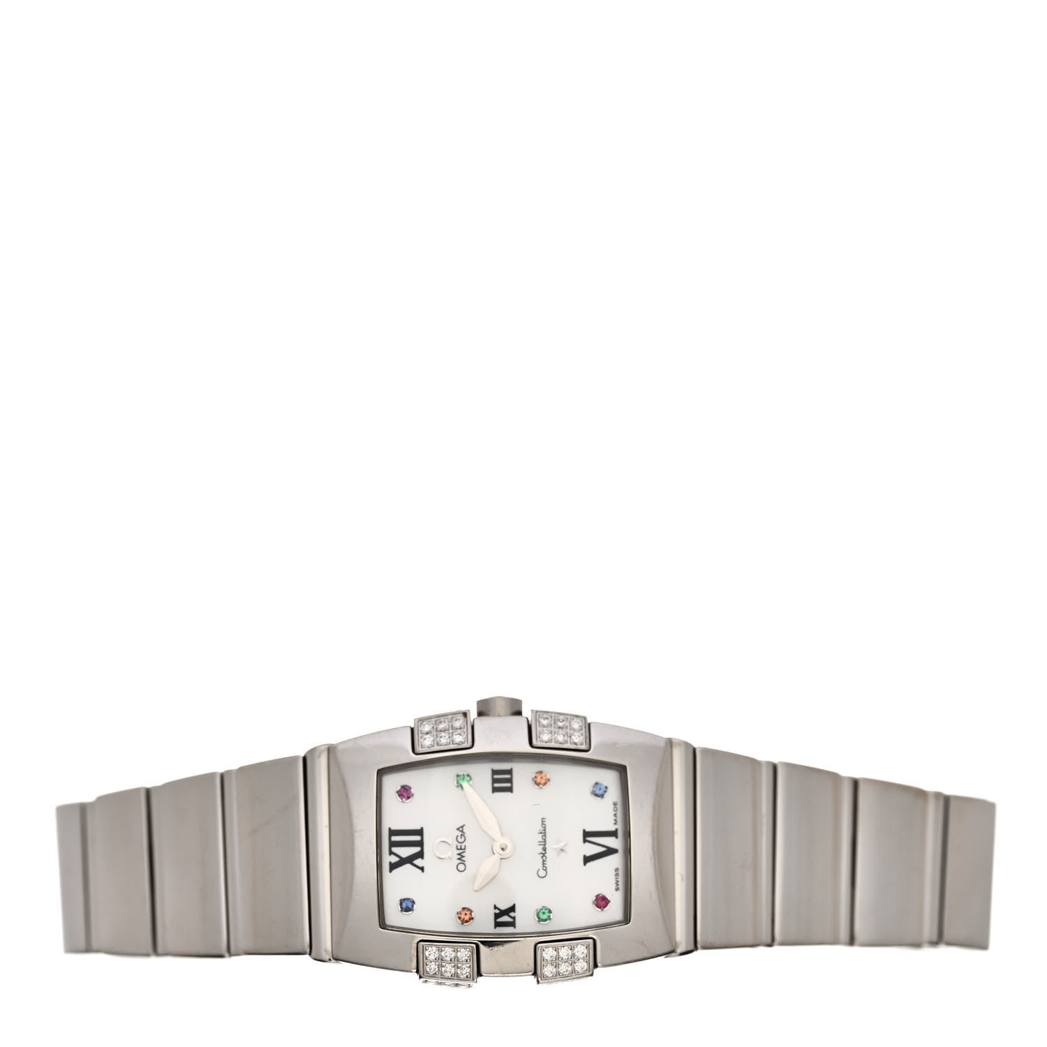 Omega Stainless Steel Diamond Mother of Pearl 21mm Constellation Quadrella Quartz Watch Multicolor 1585.79.00 2 of 4