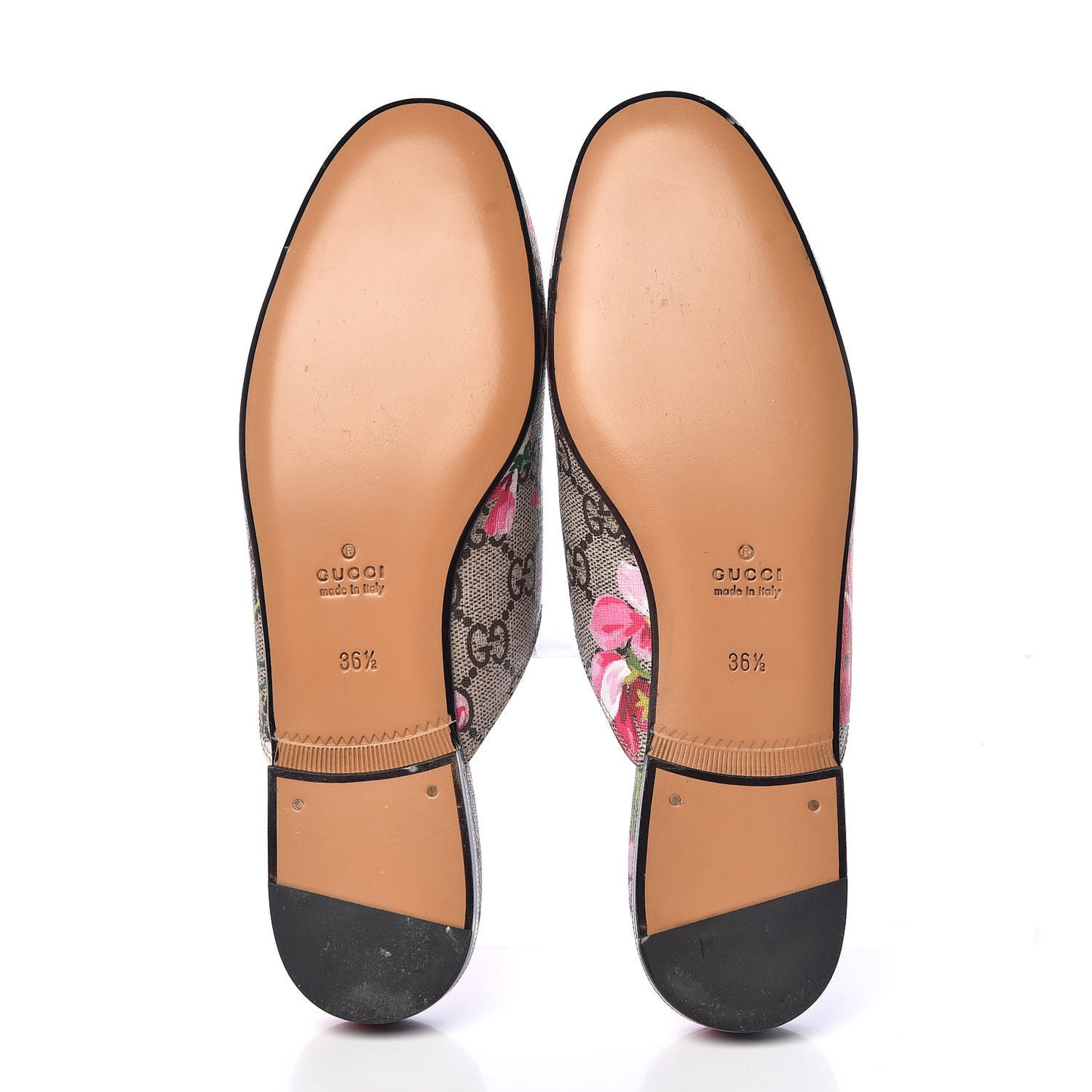 GG Supreme Monogram Blooms Womens Princetown Slippers 36.5 Beige Multicolor Dry Rose