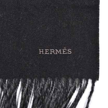 Hermes Cashmere Recto Verso Muffler Black Flanelle 4 of 5