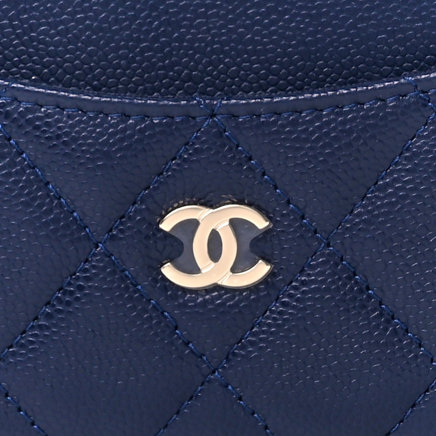 Chanel Caviar Quilted CC Zip Around Card Holder Navy 10 of 12