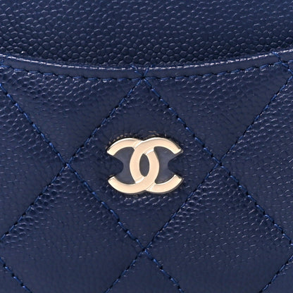 Chanel Caviar Quilted CC Zip Around Card Holder Navy 10 of 12