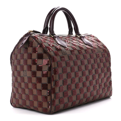 Louis Vuitton Damier Paillettes Speedy 30 Rouge 3 of 11