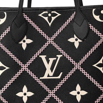Louis Vuitton Empreinte Monogram Giant Broderies Neverfull MM Black 7 of 9