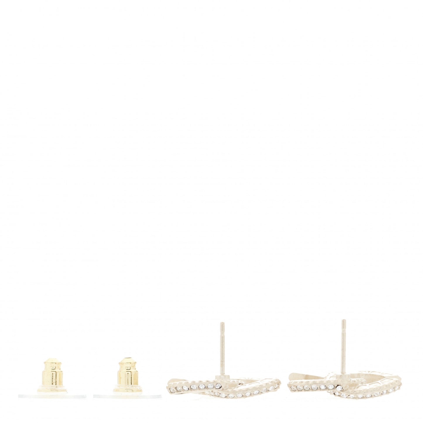 Crystal Timeless CC Earrings Light Gold