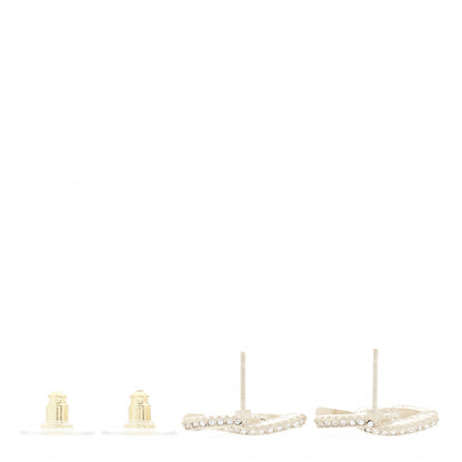 Chanel Crystal Timeless CC Earrings Light Gold 3 of 4