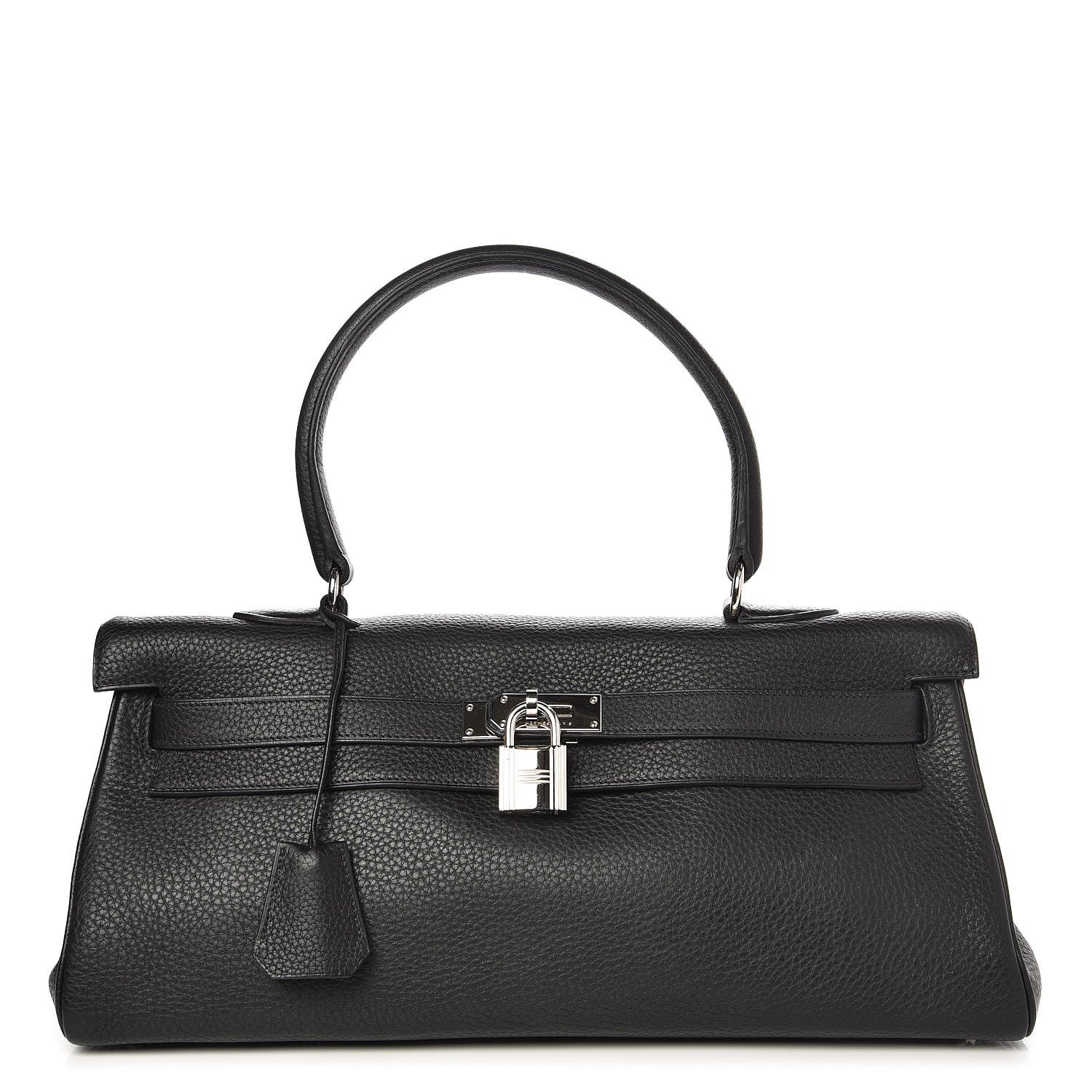 Hermes Taurillon Clemence Shoulder Kelly 40 Black 1 of 29