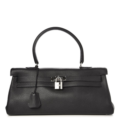 Hermes Taurillon Clemence Shoulder Kelly 40 Black 1 of 29
