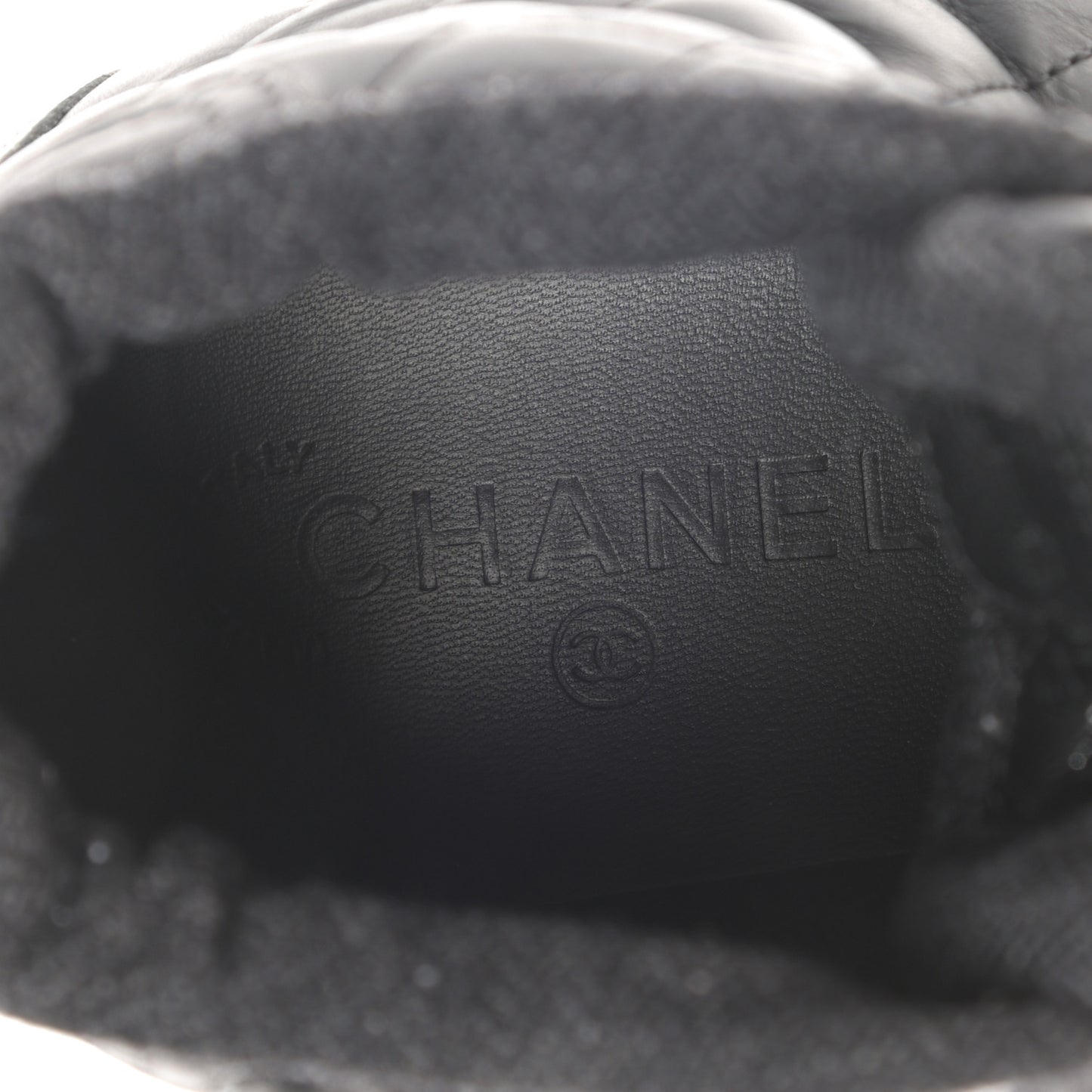 Lambskin Quilted High Top Sneakers 38.5 Black