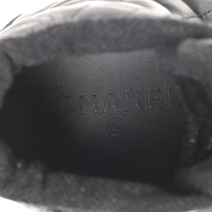 Chanel Lambskin Quilted High Top Sneakers 38.5 Black 7 of 10