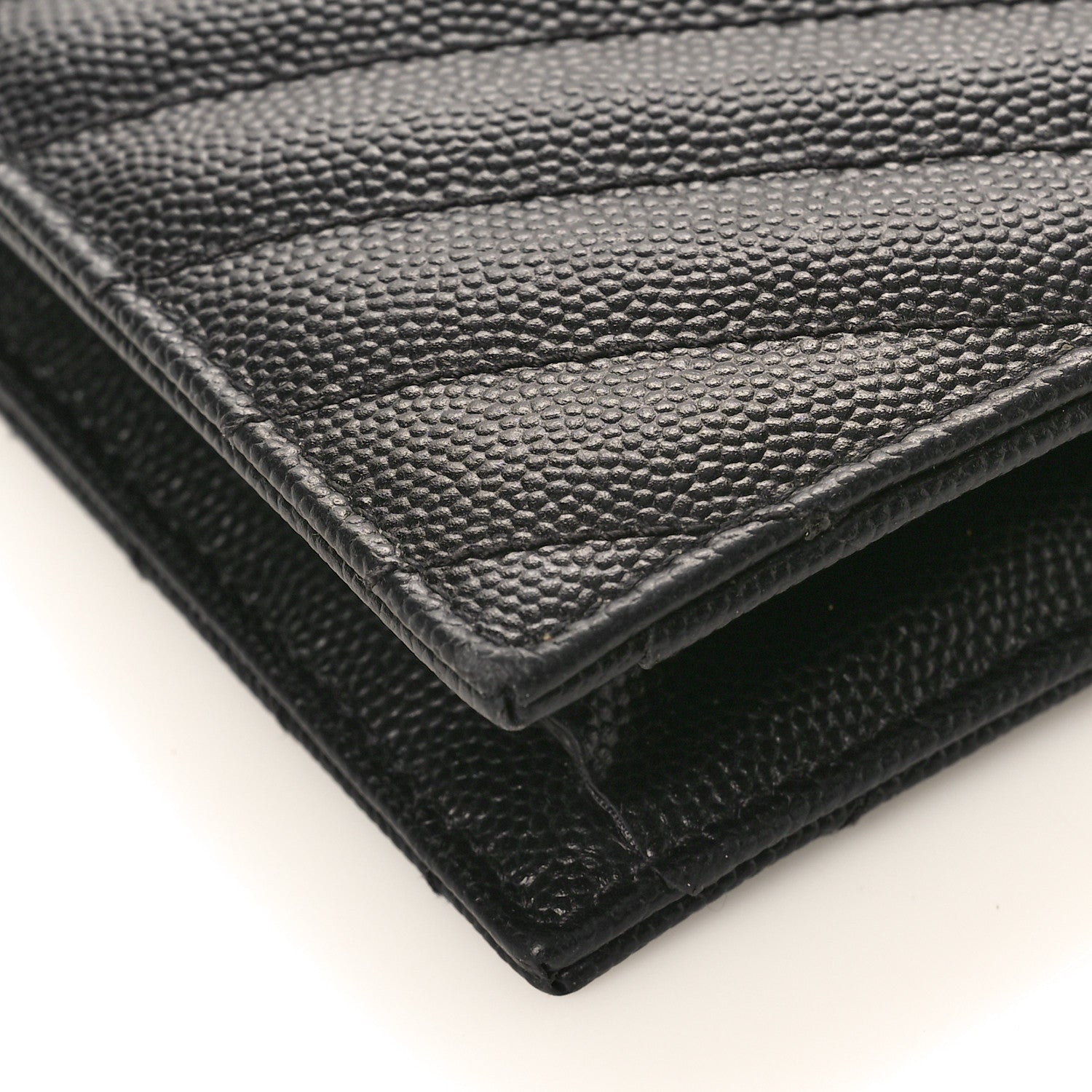 Saint Laurent Grain De Poudre Matelasse Chevron Monogram Double Zip Wallet Black 9 of 10