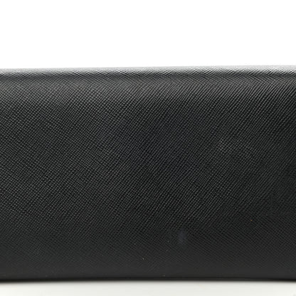 Prada Saffiano Metal Continental Flap Wallet Black 11 of 13