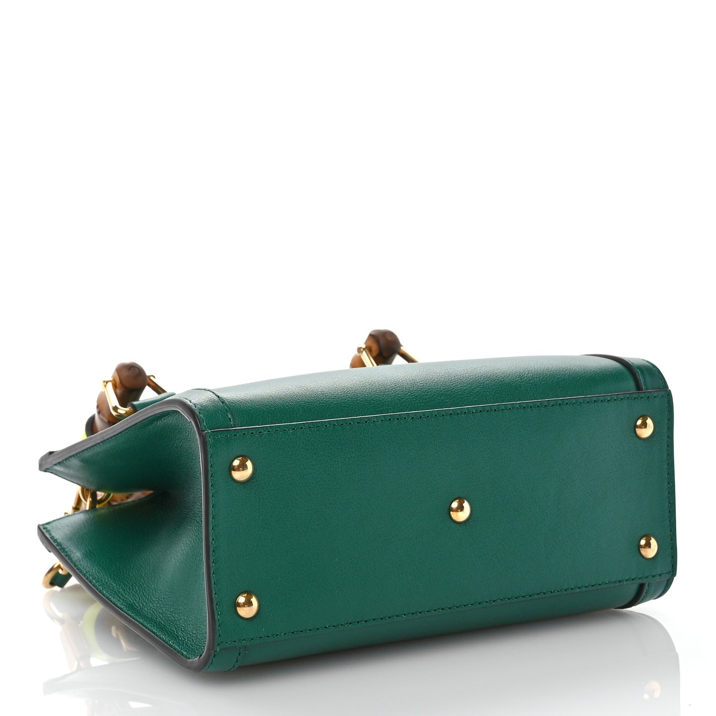 Wonka Grain Calfskin Mini Diana Tote Bag Green Yellow Fluo
