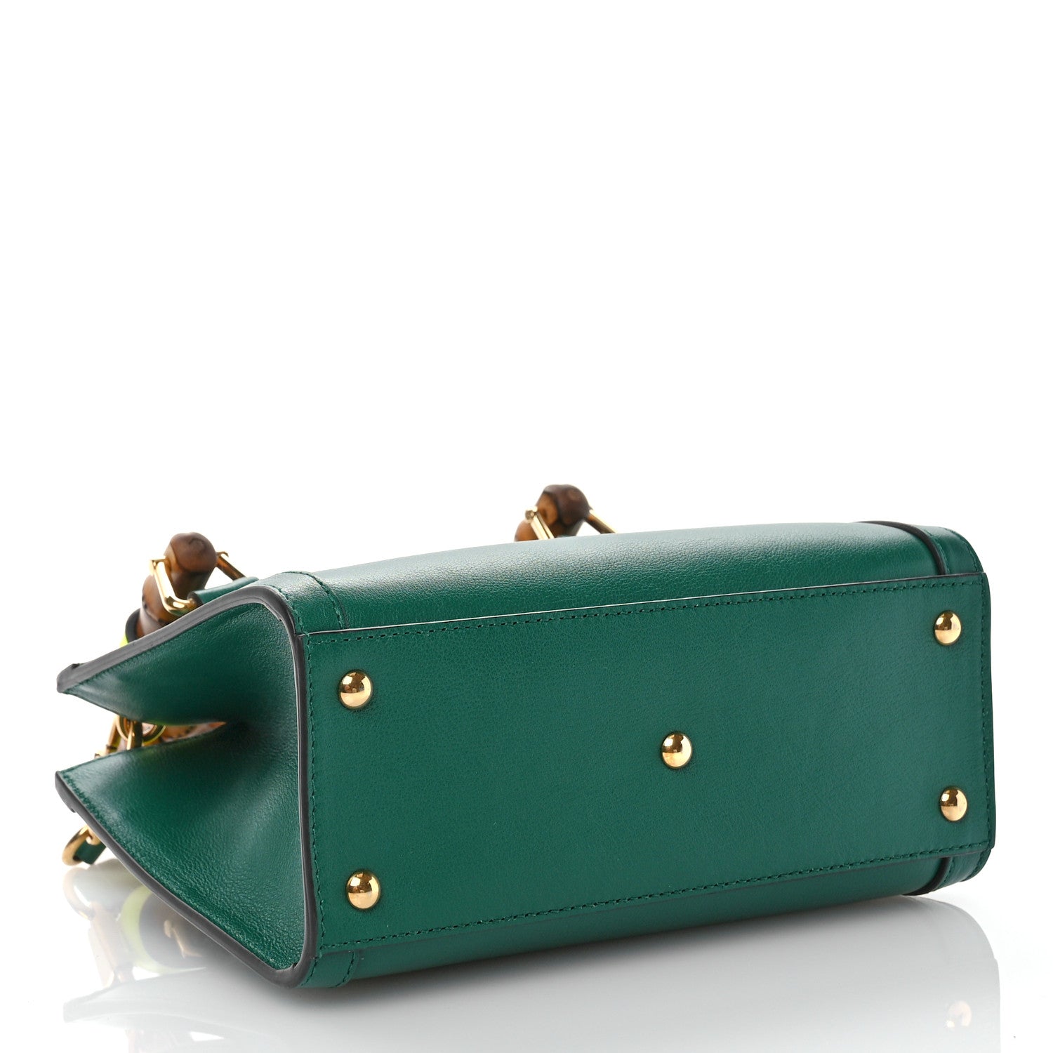 Gucci Wonka Grain Calfskin Mini Diana Tote Bag Green Yellow Fluo 4 of 10
